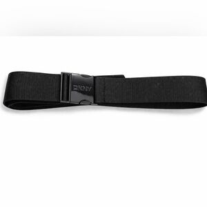 DKNY Black Webbing Belt with Branded Buckle